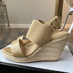 Tan/Nude Nine West Wedge Heels (size 6)